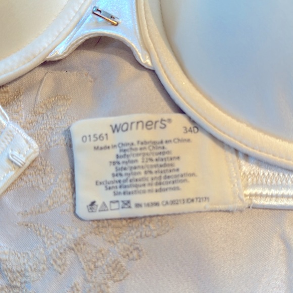 WARNERS Full Coverage Ivory Bra 34D - Picture 3 of 4